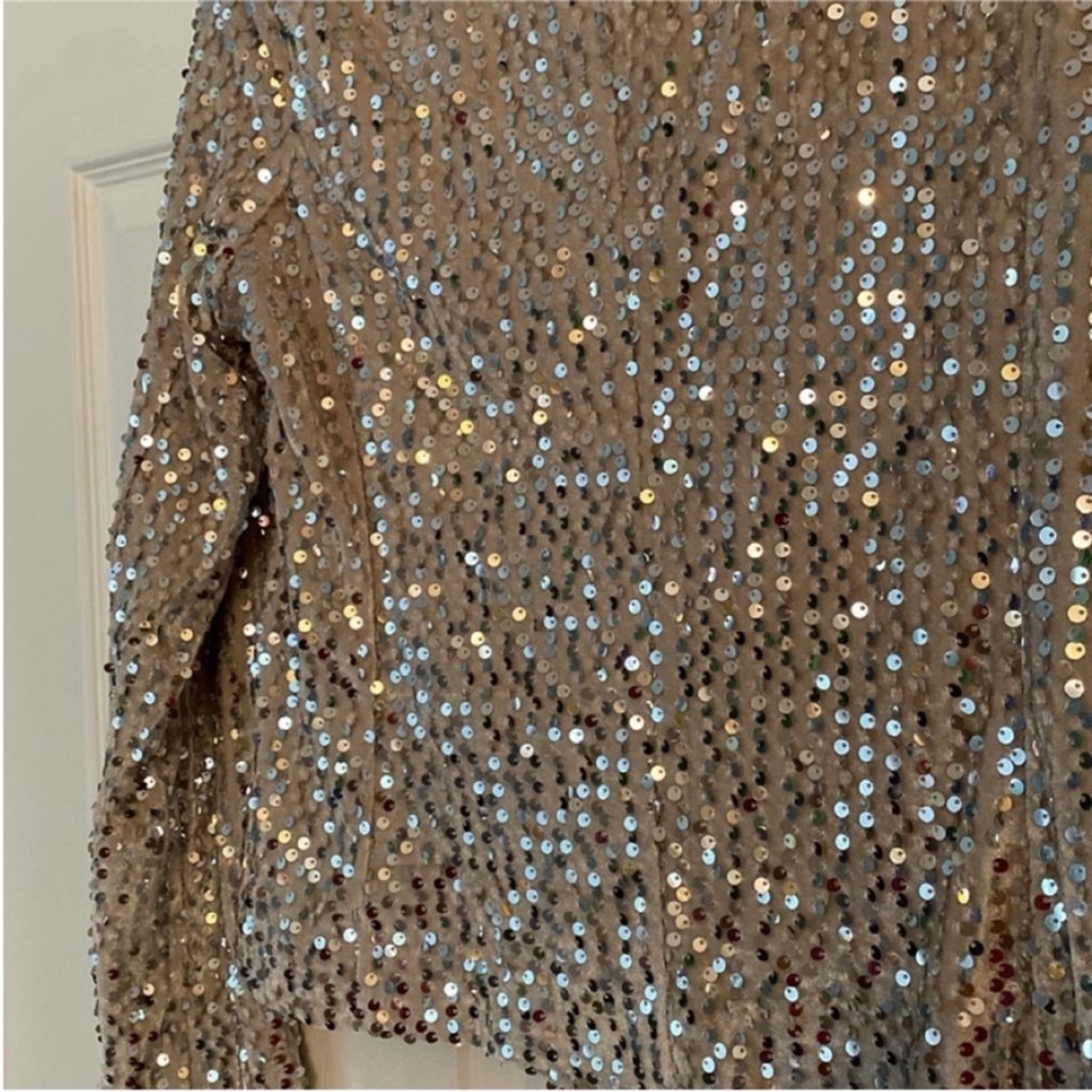 Sanctuary Blazer Charmed Sequin Jacket Gold size Small - Picture 11 of 12